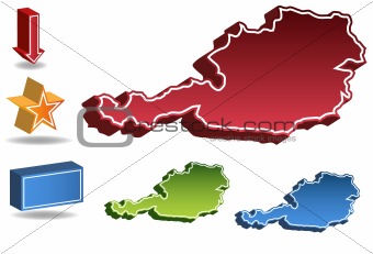 3D Austria Country Map