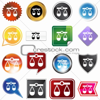 Justice Scale Variety Icon Set