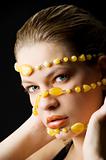 yellow necklace mask