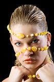 yellow necklace mask