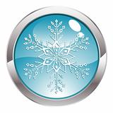 Gloss Button with Snowflake
