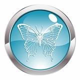Gloss Button with Butterfly