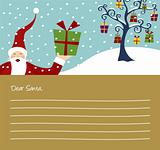 Christmas series: Happy Santa Claus and Christmas tree card