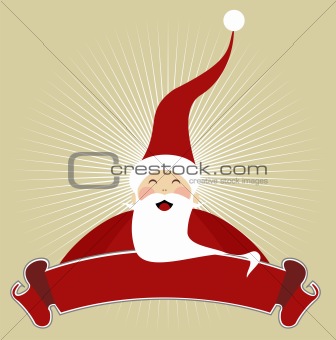 Christmas series: Happy Santa Claus with red ribbon