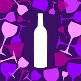 Wine bottle and wineglasses background