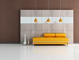 minimal orange and brown lounge