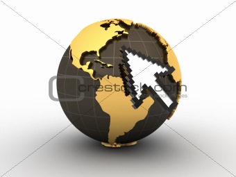 Mouse cursor and Earth
