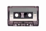 Gray-transparent Compact Cassette isolated on white