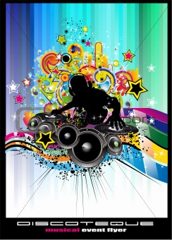 Disco Event Background with colorful elements