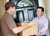 Man Receives Package Delivery