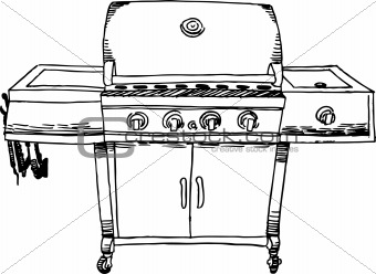 Stainless Steel Barbeque (BBQ) Grill - B&W