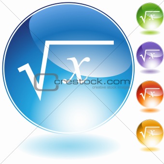 Square Root Crystal Icon