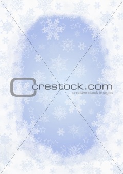 Christmas blue background with snowflakes.