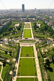 Aerial view on the Champs de Mars