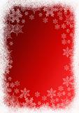 Christmas red background with snowflakes.