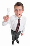 Student with light bulb ideas or environment