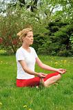 Young woman doing yoga - meditation