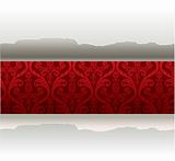 Vector paper with a red baroque background