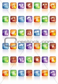 glossy buttons with icons