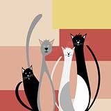 Four funny cats