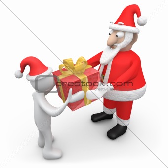 Santa Giving A Present
