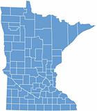 Minnesota state map by counties