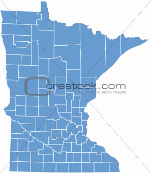 Minnesota state map by counties