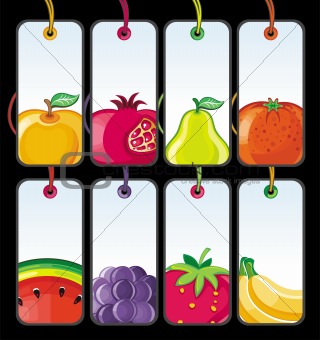 Set of fruit tags.