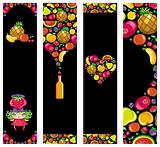 Colorful fruit banners