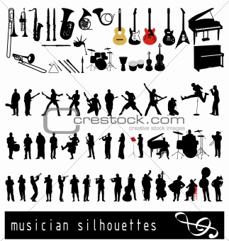 musician silhouettes collection