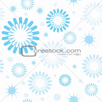 Seamless pattern with snowflakes and stars