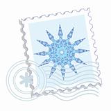 Postage stamp with snowflake