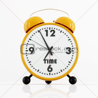 orange and black alarm clock