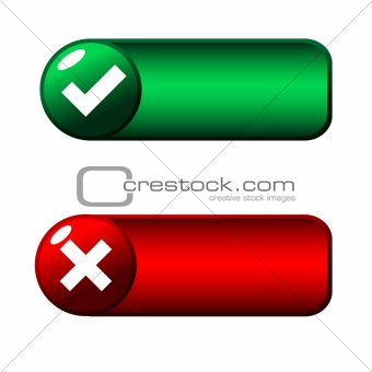 Green and red web buttons