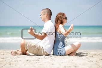 Meditating at the beach