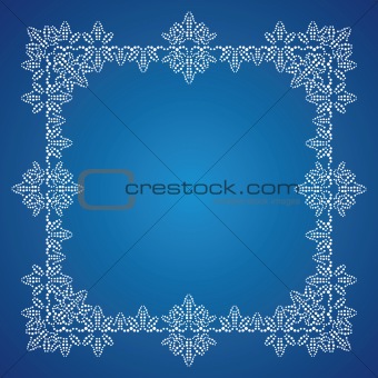 Detailed frosty Christmas frame