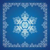 Single detailed snowflake with Christmas frame
