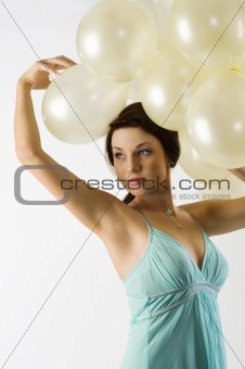 the balloons on head