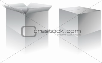 Boxes - open and closed - vector illustration
