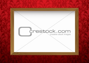 wood frame on red