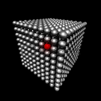 Cube made of small spheres