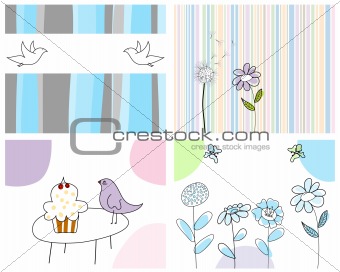 set of greeting cards