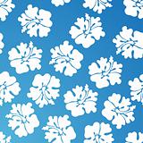 Hibiscus Pattern - Blue