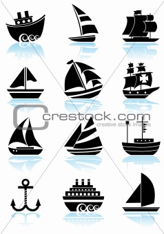 Nautical Web Buttons - Black and White