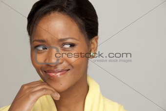 Young woman with mysterious expression