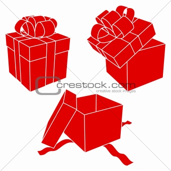 Vector gift boxes.