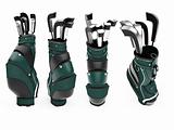 Collage of isolated golf bag