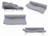 Collection of isolated sofas