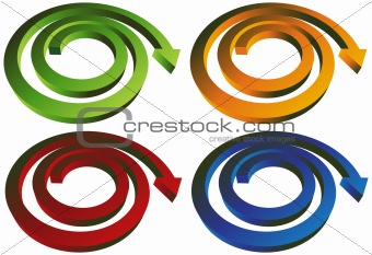 Isometric Spiral Arrow - Set of 4