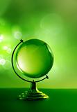 Green glass globe 
